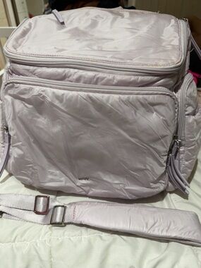 Caraa light purple diaper bag Backpack with messenger strap